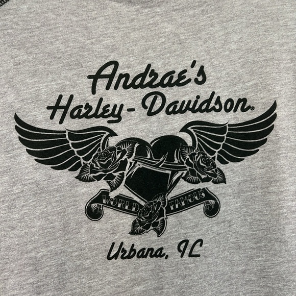 Harley Davidson - Sparkly HD Logo Soft Light Long Sleeve Urbana IL Shirt Medium - Picture 10 of 10